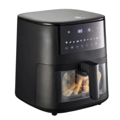 Clearance HOLM Airfryer med vindue 1650 watt Mat sort