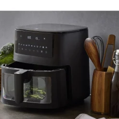 Clearance HOLM Airfryer med vindue 1650 watt Mat sort