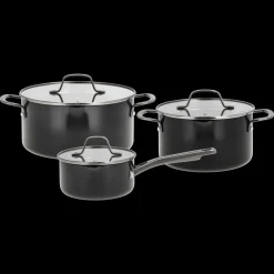 Outlet Pillivuyt Gourmet Blavet Grydesæt m/låg 6 dele Black