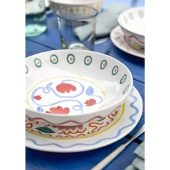 Online Costa Nova Bliss Salat-/pastatallerken dyb R&oslash;d/Hvid/Blå