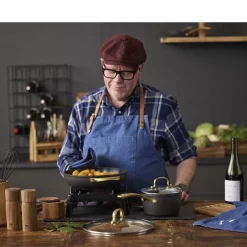 New HOLM Brasserie Kasserolle med glaslåg Sort