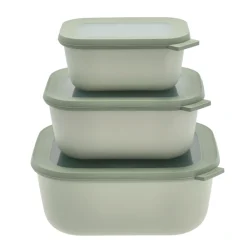 Outlet Mepal Cirqula høj Rekt. skålesæt m.låg 3 stk. Nordic sage