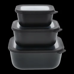 New Mepal Cirqula høj Rekt. skålesæt m.låg 3 stk. Black