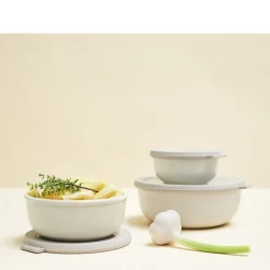 Hot Mepal Cirqula lav Rekt. skålesæt m.låg 3 stk. Nordic white