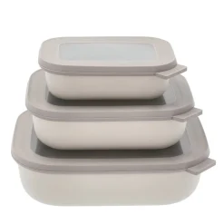 Hot Mepal Cirqula lav Rekt. skålesæt m.låg 3 stk. Nordic white