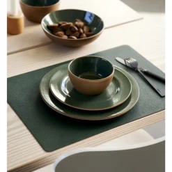 Online BITZ Dækkeserviet 4 stk. Pinegr&oslash;n/m&oslash;rkebrun