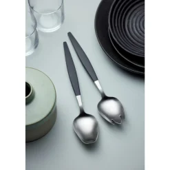New Gense Focus de Luxe Salatbestik Sort/Mat stål