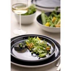 Hot BITZ Gastro Tallerken Hvid/M&oslash;rkeblå