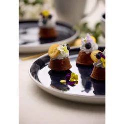 Hot BITZ Gastro Tallerken Hvid/M&oslash;rkeblå