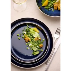 Hot BITZ Gastro Tallerken Hvid/M&oslash;rkeblå