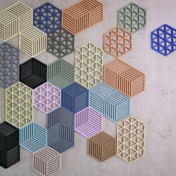 New Zone Denmark Hexagon Bordskåner Fog blue