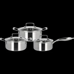Outlet HOLM Hybrid 3ply Grydesæt m/låg 6 dele Silver metallic