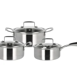 Outlet HOLM Hybrid 3ply Grydesæt m/låg 6 dele Silver metallic