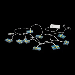 Best Celebrate LED lyskæde m. 10 svenske flag Blå/Gul