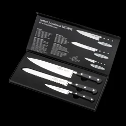 Hot Lion Sabatier International Licorne Knivsæt med brødkniv 3 dele Stål/Sort