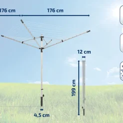 Discount Leifheit LinoLift 500 Paraplytørrestativ Sort/Metal