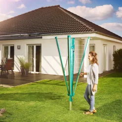 Clearance Leifheit Linomatic 500 Deluxe Cover Paraplytørrestativ Alu