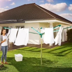 Clearance Leifheit Linomatic 500 Deluxe Cover Paraplytørrestativ Alu