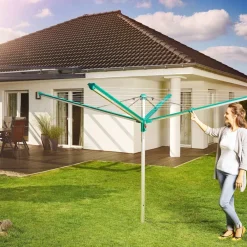 Clearance Leifheit Linomatic 500 Deluxe Cover Paraplytørrestativ Alu