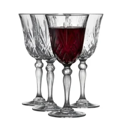 Clearance Lyngby Glas Krystal Melodia Rødvinsglas 4 stk. Clear
