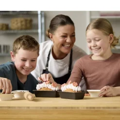 Blomsterbergs Mini-brødformsæt m. kagerulle 3 dele Antracitgrå