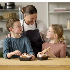 Blomsterbergs Mini-brødformsæt m. kagerulle 3 dele Antracitgrå