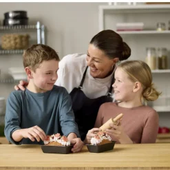 Blomsterbergs Mini-brødformsæt m. kagerulle 3 dele Antracitgrå