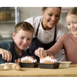 Blomsterbergs Mini-brødformsæt m. kagerulle 3 dele Antracitgrå