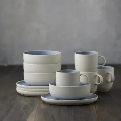 Outlet Studio Round North Brunchsæt 12 dele Matte white/Matte river