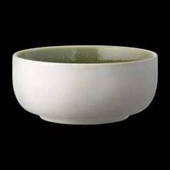 Online Studio Round North Skål Matte white/Shiny moss