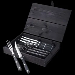 Sale Gense Old Farmer Black Steakbestik/grillbestik 8 dele Sort/Stål