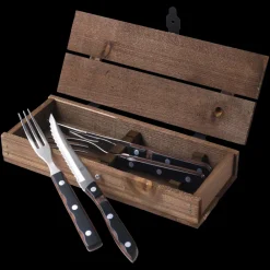 Gense Old Farmer Classic Steakbestik/grillbestik 4 dele Stål/Træ