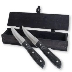 Outlet Gense Old Farmer Micarta Steakkniv XL 2 stk. Sort/Stål