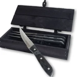 Sale Gense Old Farmer Micarta Steakkniv XL 4 stk. Sort/Stål