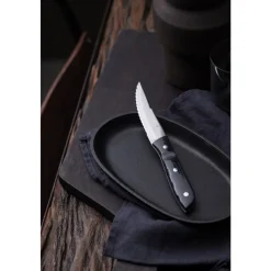 Sale Gense Old Farmer Micarta Steakkniv XL 4 stk. Sort/Stål