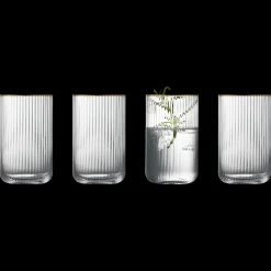 Lyngby Glas Palermo Gold Highball 4 stk. Klar