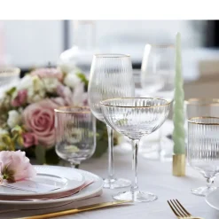 Sale Lyngby Glas Palermo Gold Hvidvinsglas 4 stk. Klar