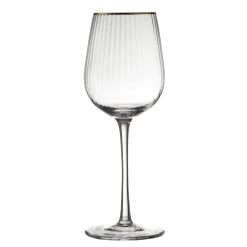 Sale Lyngby Glas Palermo Gold Hvidvinsglas 4 stk. Klar