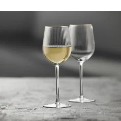 Sale Lyngby Glas Palermo Gold Hvidvinsglas 4 stk. Klar