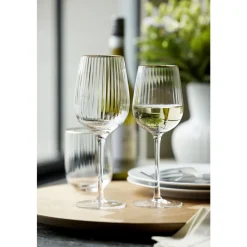 Sale Lyngby Glas Palermo Gold Hvidvinsglas 4 stk. Klar