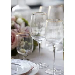 New Lyngby Glas Palermo Gold Rødvinsglas 4 stk. Klar