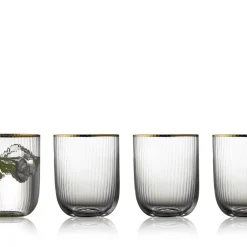 New Lyngby Glas Palermo Gold Tumbler 4 stk. Klar