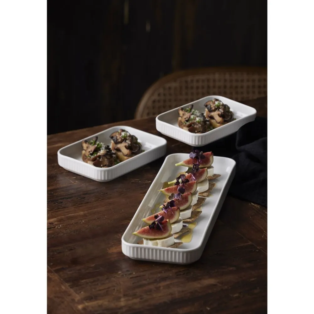 Outlet Pillivuyt Plissé Fad rektangulært Hvid