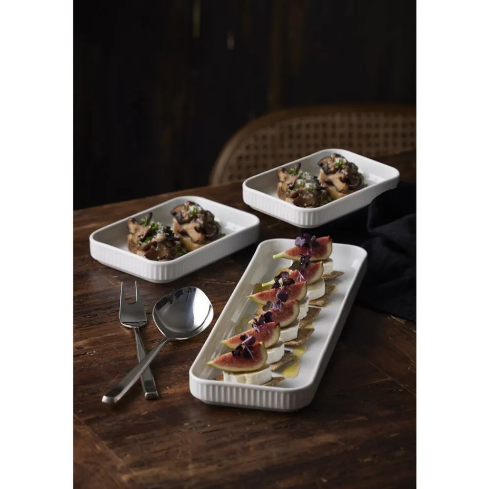 Outlet Pillivuyt Plissé Fad rektangulært Hvid