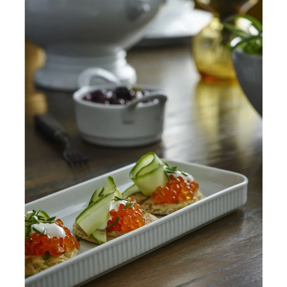 Outlet Pillivuyt Plissé Fad rektangulært Hvid