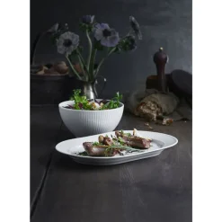 Sale Pillivuyt Plissé Serveringsfad ovalt Hvid