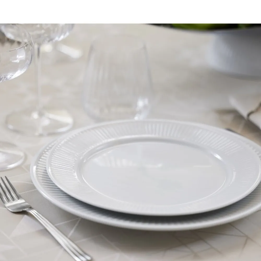 Sale Pillivuyt Plissé Tallerken flad Hvid