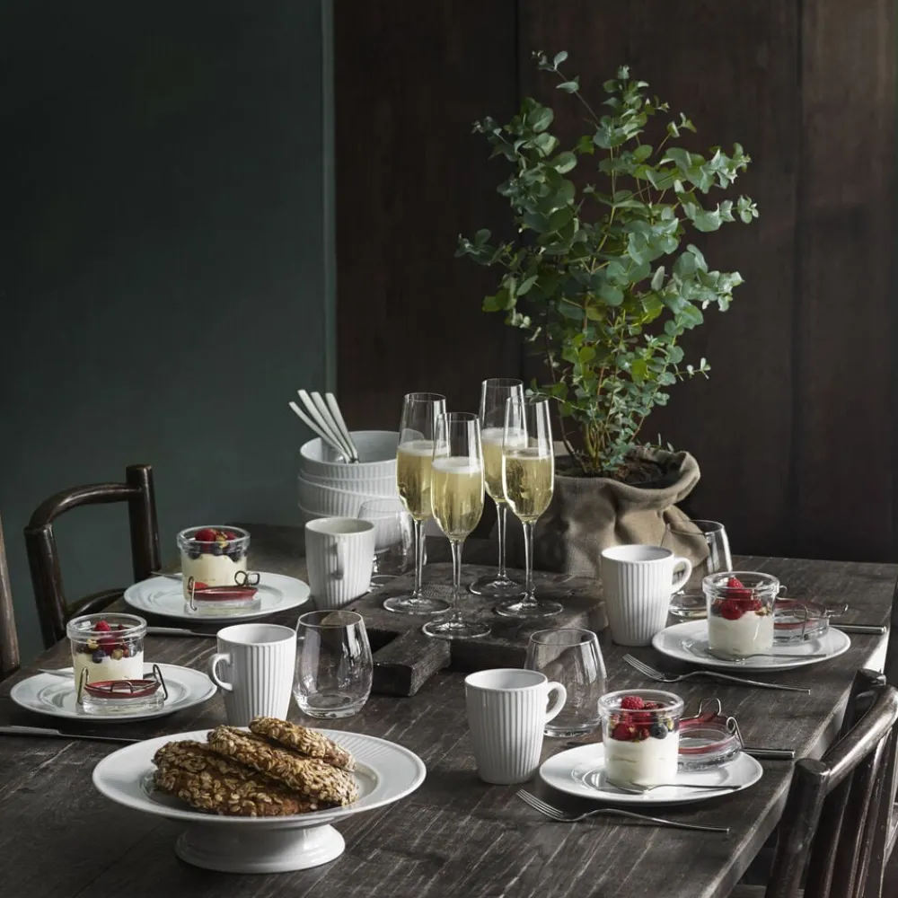 Sale Pillivuyt Plissé Tallerken flad Hvid