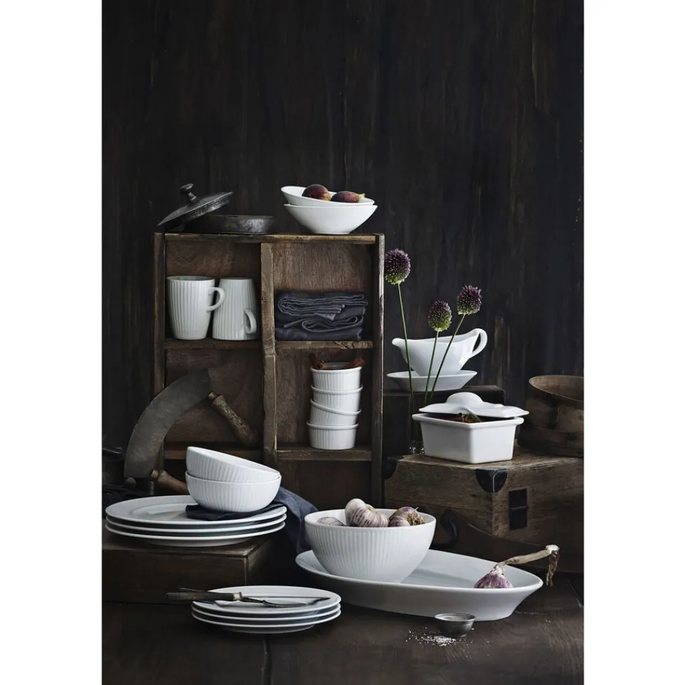 Sale Pillivuyt Plissé Tallerken flad Hvid