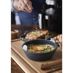 HOLM Rund Silikoneform til airfryer Grå